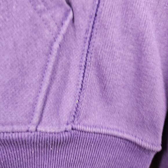 Champion Reverse Weave Hoodie Sweater Men's Small Purple Logo Print Ribbed - Picture 3 of 7